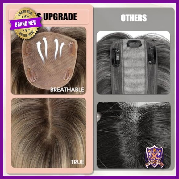 Real Human Hair Topper 5x5.5 Inch Large Coverage No Bangs Heat Resistant main image 4
